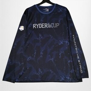 RLX Ralph Lauren Ryder Cup 2020 Long Sleeve Golf Shirt Men's XL Blue Black USA